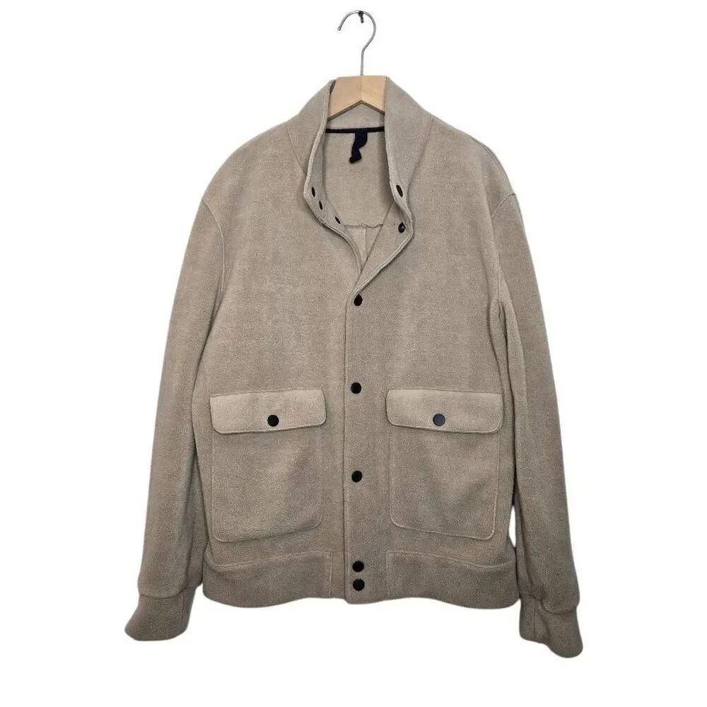 Harris Wharf Men's London Jacket Fleece Snap Button Closure Size 46 US Small